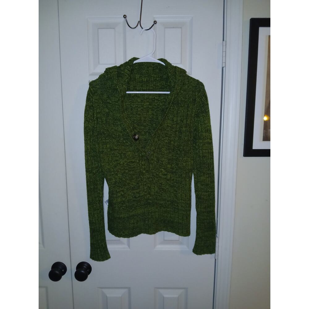 Allison Brittney Green Marl Hooded Knit Sweater - Women's XL